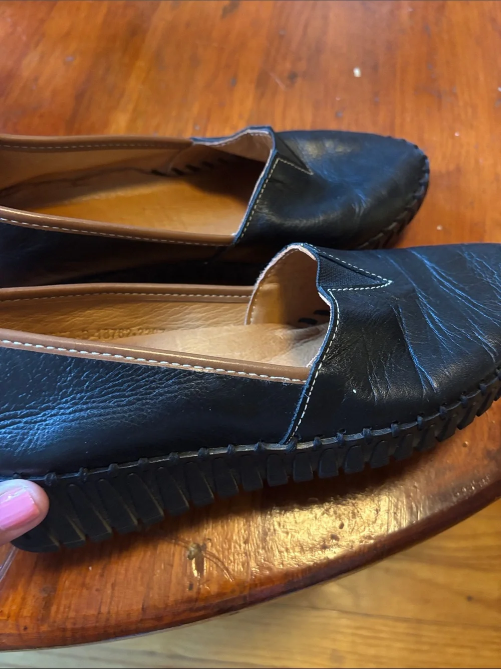 Spring Step Black Slip-On Leather Loafers